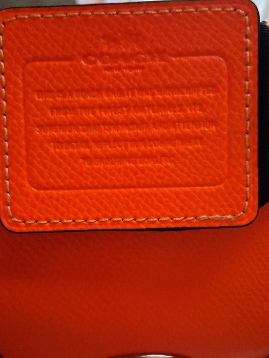 Coach Orange Leather Satchel with Silver Hardware - Picture 4 of 6
